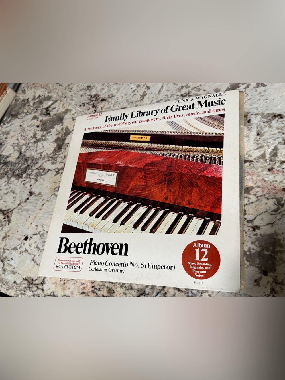 Funk & Wagnalls Album 12: Beethoven, Piano Concerto No 5 (1975, LP, Stereo)